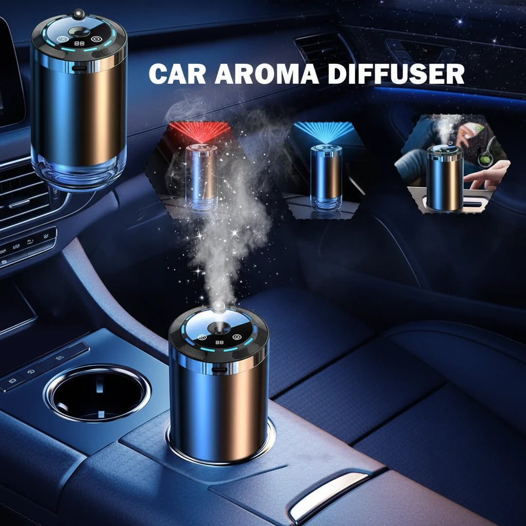 Difusor de aromas inteligente para coche - Ambientador recargable (5 niveles ajustables)