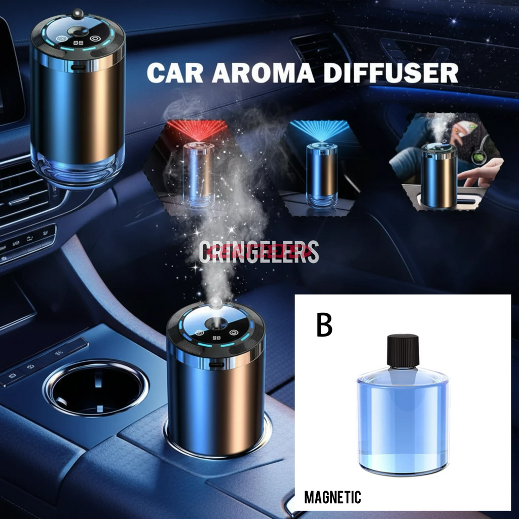 Difusor de aromas inteligente para coche - Ambientador recargable (5 niveles ajustables)
